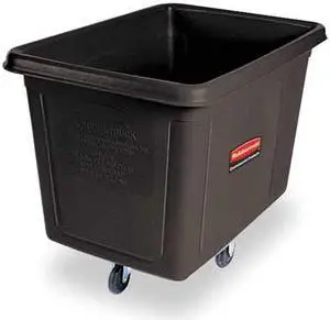 RUBBERMAID FG461900BLA Cube Truck,3/4 cu. yd.,600 lb. Cap,Black