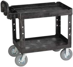 RUBBERMAID FG618000BLA Trade Cart/Service Bench,38 In. L,Black 