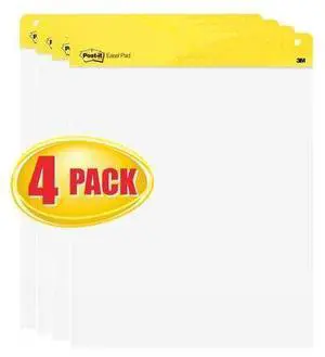 POST-IT 559 VAD 4PK Easel Pad,Plain,White,25 in x 30 in,PK4