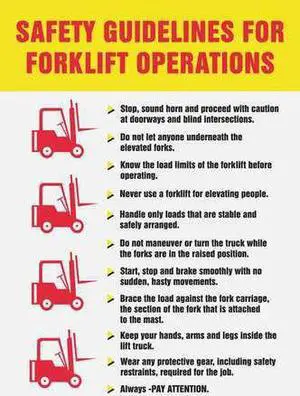ACCUFORM SP124485L Poster, Safety Guidelines For Forklift Operations, 22 in H