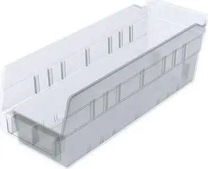 AKRO-MILS 30120SCLAR Clear Shelf Bin, 11-5/8"L x 4-1/8"W x 4"H, Load Capacity: