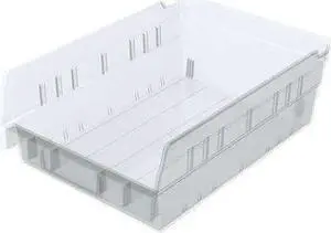 AKRO-MILS 30150SCLAR Shelf Storage Bin, Plastic, Clear, 4 in H, 8 3/8 in W, 11