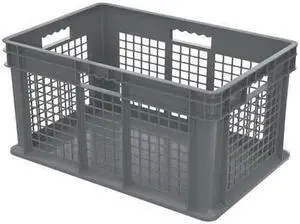 AKRO-MILS 37672GREY Gray Straight Wall Container 23 3/4 in x 15 3/4 in x 12 1/4