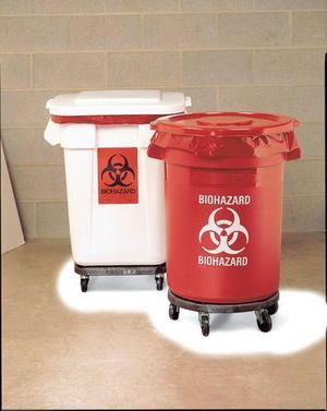 Biohazard Waste Container,27-1/4 In. H RUBBERMAID FG263294RED