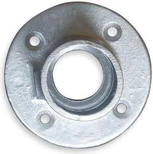 ZORO SELECT 4NXU3 Structural Pipe Fitting, Base Flange, Cast Iron, 1.25 in Pipe