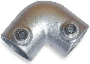 ZORO SELECT 4NXT4 Elbow for 1-3/4 in Pipe, Cast Iron, Zinc-Plated, 3-3/8 in L,