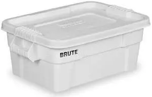 RUBBERMAID FG9S3000WHT White Storage Tote 27 7/8 in x 16 1/2 in x 10 3/4 in H,