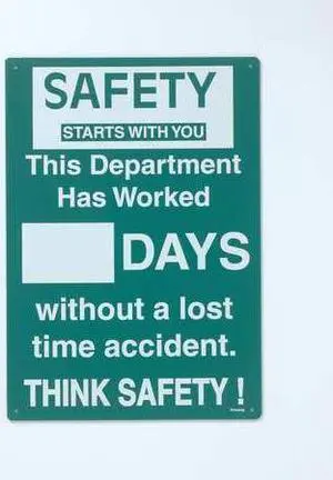 BRADY SM793E Safety Record Signs,20 x 14In