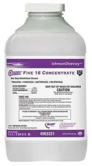 DIVERSEY 4963331 Cleaner and Disinfectant,PK2