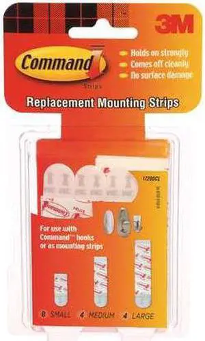 Assorted Replacement Strip,Foam,PK16 COMMAND 17200CL