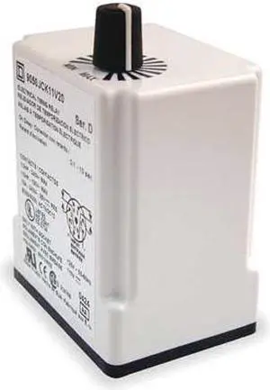 SCHNEIDER ELECTRIC 9050JCK11V20 Time Delay Relay, 120VAC, 10A, DPDT, 0.1 sec