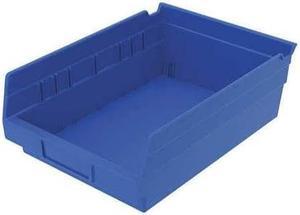 AKRO-MILS 30150BLUE 15 lb Shelf Storage Bin, Plastic, 8 3/8 in W, 4 in H, Blue,