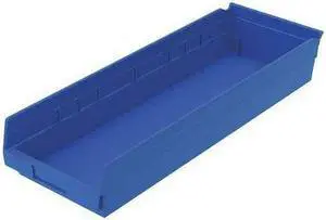 AKRO-MILS 30184BLUE Blue Shelf Bin, 23-5/8"L x 8-3/8"W x 4"H, Volume Capacity:
