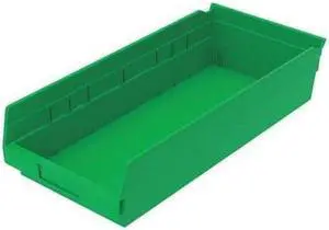 AKRO-MILS 30158GREEN Green Shelf Bin, 17-7/8"L x 8-3/8"W x 4"H
