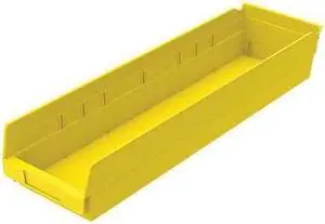 AKRO-MILS 30164YELLO Yellow Shelf Bin, 23-5/8"L x 6-5/8"W x 4"H