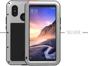 Love Mei Powerful Case For Xiaomi Mi Max 3 Premium Waterproof Shockproof Aluminum Case Cover for Xiaomi Max3 (Silver)