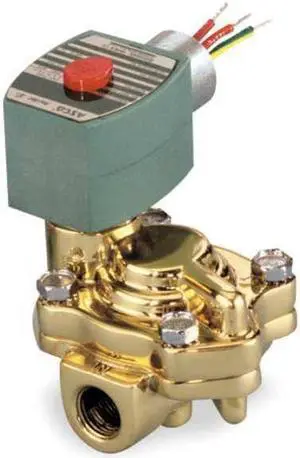 ASCO 8221G005HW 120V AC Brass Hot Water Solenoid Valve, Normally Closed, 3/4 in