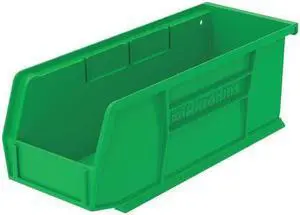 AKRO-MILS 30224GREEN Green Hang and Stack Bin, 10-7/8"L x 4-1/8"W x 4"H, Inside