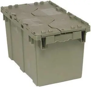 QUANTUM STORAGE SYSTEMS QDC2213-12 Attached Lid Container, 1.64 cu. ft., Gray