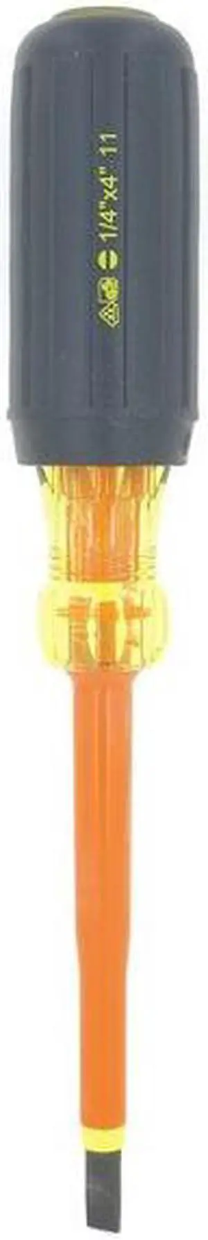 Insulated Screwdriver,Slotted,1/4" x 4",Round IDEAL 35-9150