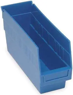 QUANTUM STORAGE SYSTEMS QSB201BL Blue Shelf Bin, 11-5/8"L x 4-1/8"W x 6"H