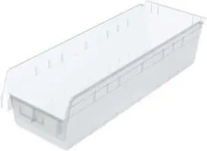 AKRO-MILS 30084SCLAR Shelf Storage Bin, Plastic, Clear, 6 in H, 8 3/8 in W, 23