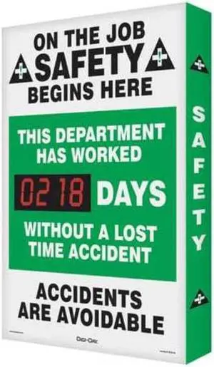 ACCUFORM SCK110 Safety Record Signs,29 x 20In,AL,ENG