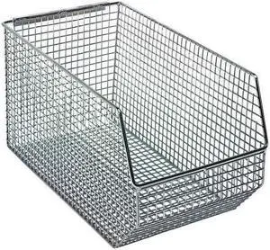 QUANTUM STORAGE SYSTEMS QMB540C Hang & Stack Storage Bin, Wire, Chrome, 7 in H,