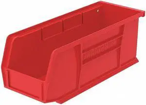 AKRO-MILS 30224RED Hang & Stack Storage Bin, Plastic, Red, 4 in H, 4 1/8 in W,