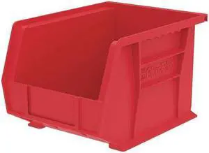 AKRO-MILS 30239RED Hang & Stack Storage Bin, Plastic, Red, 7 in H, 8 1/4 in W,