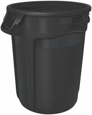 RUBBERMAID 1779739 Brute 55 gal. Black Plastic Round Utility Container