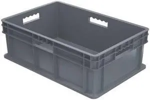 AKRO-MILS 37688GREY Gray Straight Wall Container 23 3/4 in x 15 3/4 in x 8 1/4