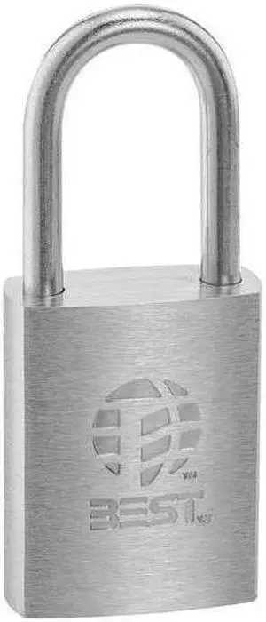 BEST 11B720T Padlock,1-1/2" Shackle H,1/4" Body dia.