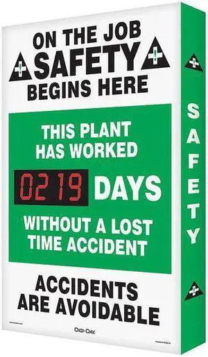 ACCUFORM SCK113 Safety Record Signs,29 x 20In,AL,ENG