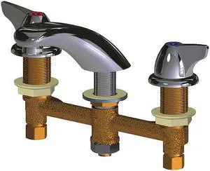 CHICAGO FAUCETS 802-VE64-1000AB Manual 8" Mount, 3 Hole Low Arc Bathroom