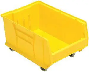 QUANTUM STORAGE SYSTEMS QUS964MOBYL Mobile Hopper Bin,Outside 23-7/8" L,Ylw