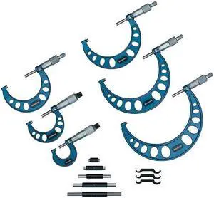 WESTWARD 2YNC2 Outside Micrometer Set,6 Pc,1-6 In WESTWARD 2YNC2 Outside Micrometer Set,6 Pc,1-6 In