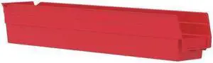 AKRO-MILS 30124RED Red Shelf Bin, 23-5/8"L x 4-1/8"W x 4"H