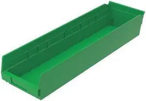 AKRO-MILS 30164GREEN Green Shelf Bin, 23-5/8"L x 6-5/8"W x 4"H