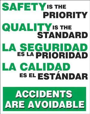 ACCUFORM SP124517L Safety Scoreboard, 22 in H x, 17 in W, Plastic