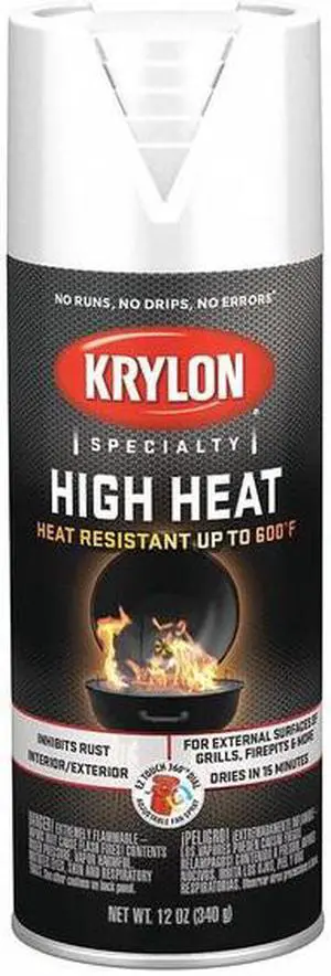 KRYLON K01505777 Spray Paint, White, Flat, 12 oz.