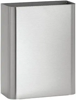 BRADLEY 357-000000 Wastebasket, Rectangular, 6-1/2 gal, Silver