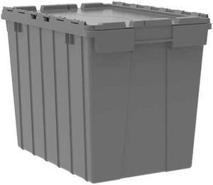 AKRO-MILS 39170 Attached Lid Container, 2.28 cu. ft., Gray