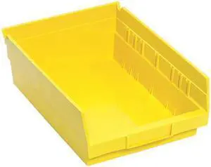 QUANTUM STORAGE SYSTEMS QSB107YL Yellow Shelf Bin, 11-5/8"L x 8-3/8"W x 4"H