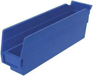 AKRO-MILS 30110BLUE Blue Shelf Bin, 11-5/8"L x 2-3/4"W x 4"H, Inside Width: 1