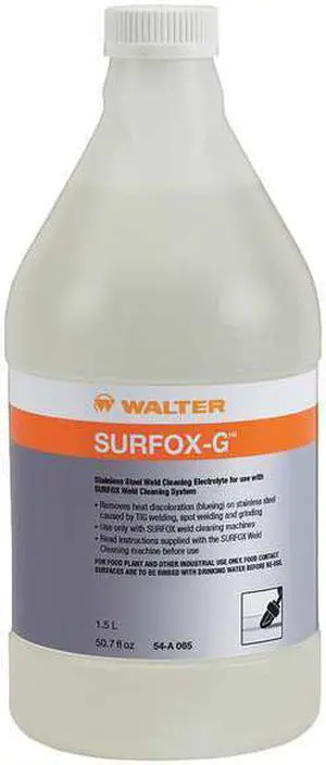 WALTER SURFACE TECHNOLOGIES 54A065 Weld Cleaning Electrolyte,50.7 oz.