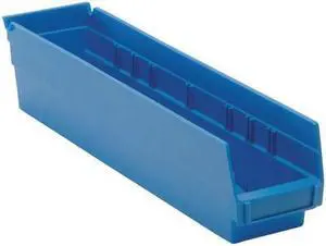 QUANTUM STORAGE SYSTEMS QSB103BL Blue Shelf Bin, 17-7/8"L x 4-1/8"W x 4"H