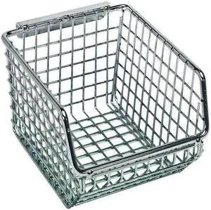 QUANTUM STORAGE SYSTEMS QMB510C Hang & Stack Storage Bin, Wire, Chrome, 3 in H,