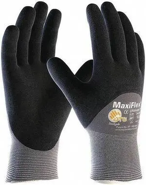 PIP 34-875/L Foam Nitrile Coated Gloves, 3/4 Dip Coverage, Black/Gray, L, 12PK