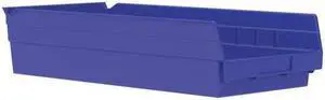 AKRO-MILS 30158BLUE Shelf Storage Bin, Plastic, Blue, 4 in H, 8 3/8 in W, 17